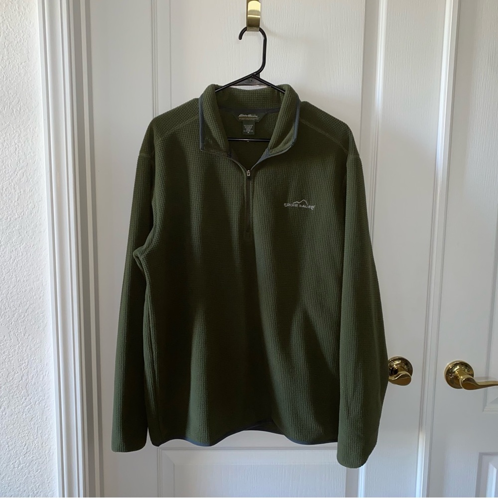 Eddie Bauer Olive Green Quarter-Zip